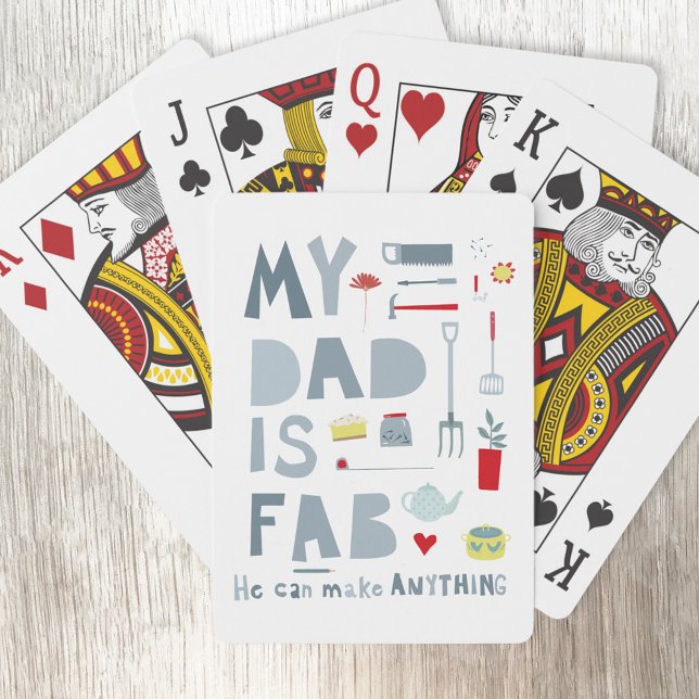Mein Vater ist Fab Spielkarten (My Dad is Fab fun typography playing cards)