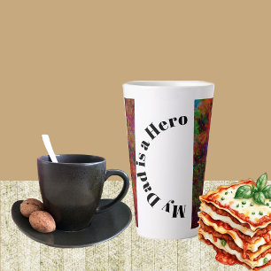 Mein Vater ist Hero Vatertag Abstrakte Kunst Flora Milchtasse