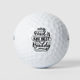 Mein Vater ist mein bester Buddy Schwarz-weißer Va Golfball