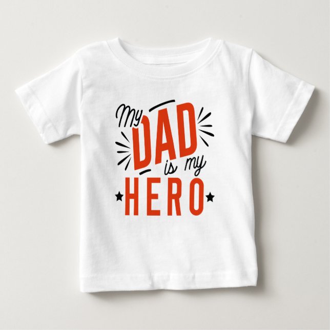 Mein Vater ist mein Held Baby T-shirt (Vorderseite)