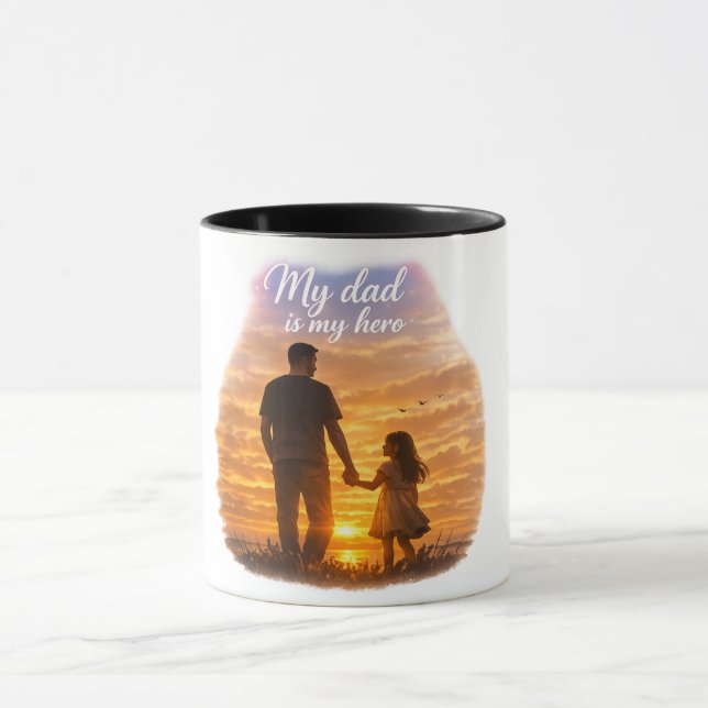 Mein Vater ist mein Held Tasse Geschenk (Zentrum)