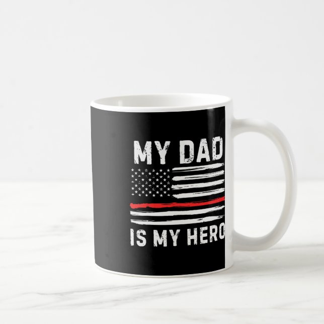 Mein Vater ist mein Helden-Feuerwehrmann der Red L Kaffeetasse (Rechts)