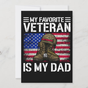 Mein Vater ist mein Lieblingsveteran Militärvater- Dankeskarte