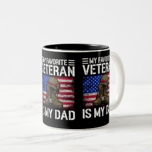 Mein Vater ist mein Lieblingsveteran Militärvater- Zweifarbige Tasse