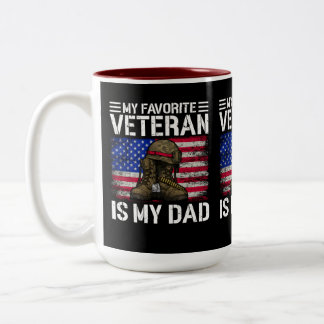Mein Vater ist mein Lieblingsveteran Militärvater- Zweifarbige Tasse