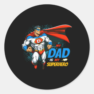 Mein Vater ist mein Superheld Kinder Cooler Vater& Runder Aufkleber