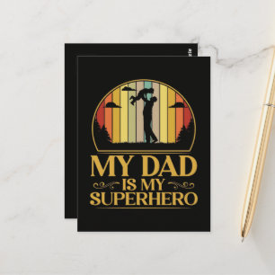 Mein Vater ist mein Superheld Postkarte