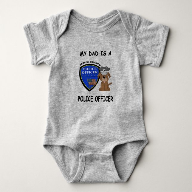 Mein Vater ist Polizist Baby Bodysuit Strampler (Vorderseite)