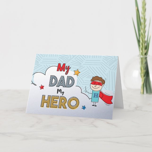 Mein Vater Mein Heldenvatertag Karte (Vorderseite)