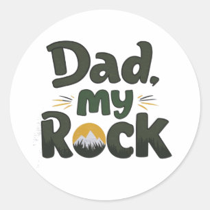 Mein Vater, mein Rock Runder Aufkleber