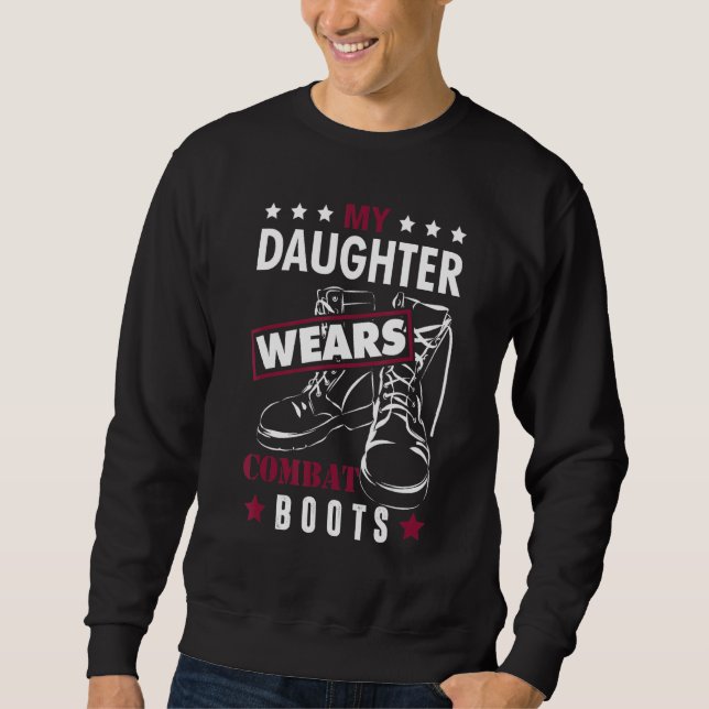 Mein Vater militärisch trägt Kampfstiefel Sweatshirt (Vorderseite)