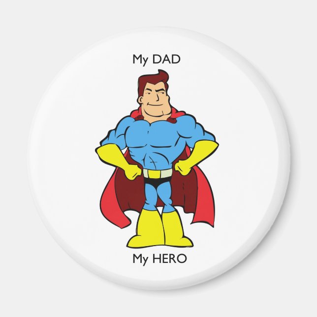 Mein Vater My Hero SuperHero Magnet (Vorne)