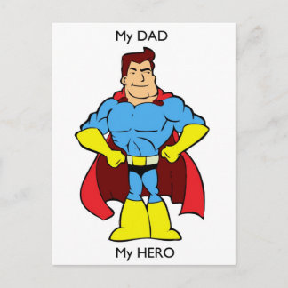 Mein Vater My Hero SuperHero Postkarte