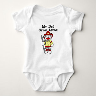 Mein Vater rettet Leben-Feuerwehrmann-T-Shirts und Baby Strampler