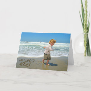Mein Vater Rocks! Sand schreibt Spaß am Strand Karte