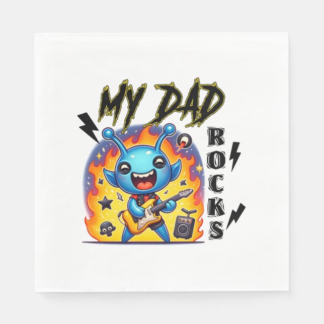 Mein Vater Rocks Serviette (Vorderseite)
