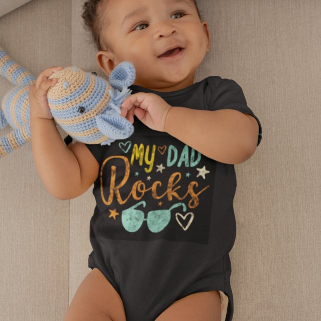 Mein Vater Rocks Vintag Retro Niedlich Baby Strampler (Von Creator hochgeladen)