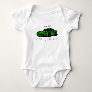 Mein Vater spielt gerne mit Corvettes C6 Green Baby Strampler