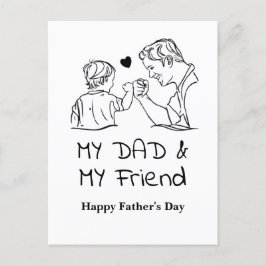 Mein Vater und mein Freund ich glücklich Vatertag Feiertagspostkarte