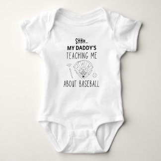 Mein Vater unterrichtet mich über Baseball | sport Baby Strampler