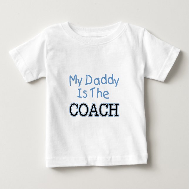 Mein Vati ist der Trainer (blau) Baby T-shirt (Vorderseite)