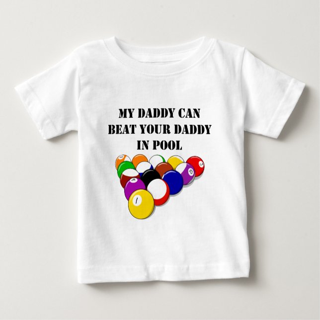 Mein Vati kann Ihren Vati im Pool schlagen Baby T-shirt (Vorderseite)