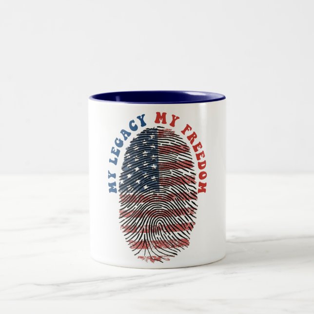 Mein Vermächtnis, meine Freiheit Zweifarbige Tasse (Mittel)