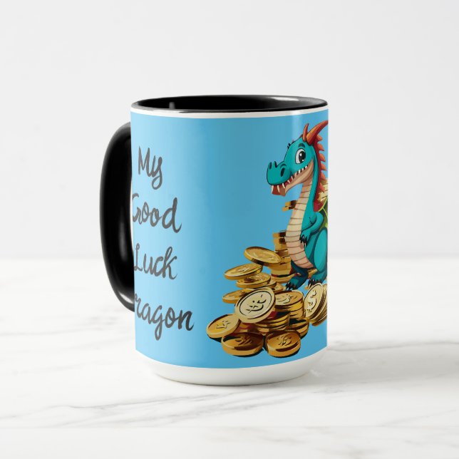 Mein Viel Glück Dragon kann individuell angepasst  Tasse (Vorderseite Links)
