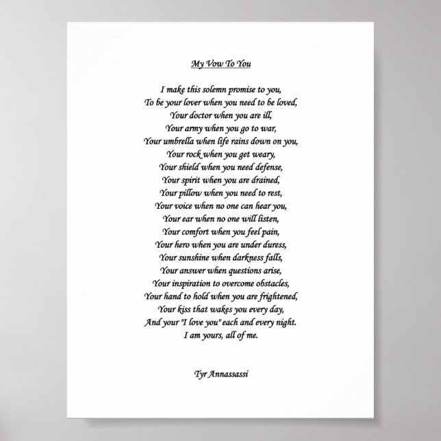 MEIN VOW POSTER (Vorne)