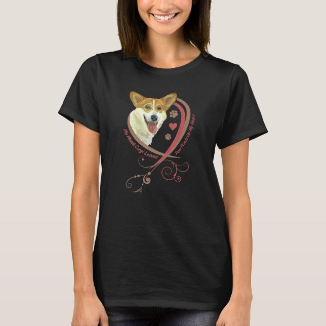 Mein walisischer Corgi Verlasse Paw Prints Womens  T-Shirt (Vorderseite)