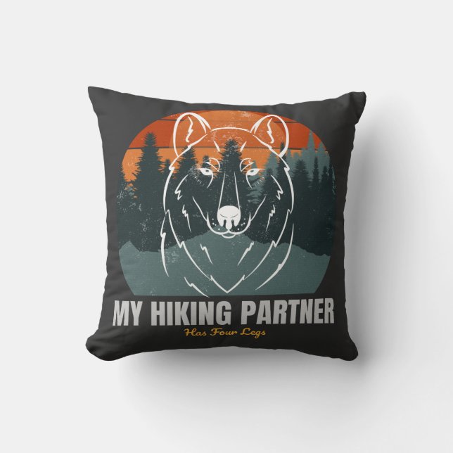 Mein Wanderpartner hat vier Beine Kissen (Vorderseite)
