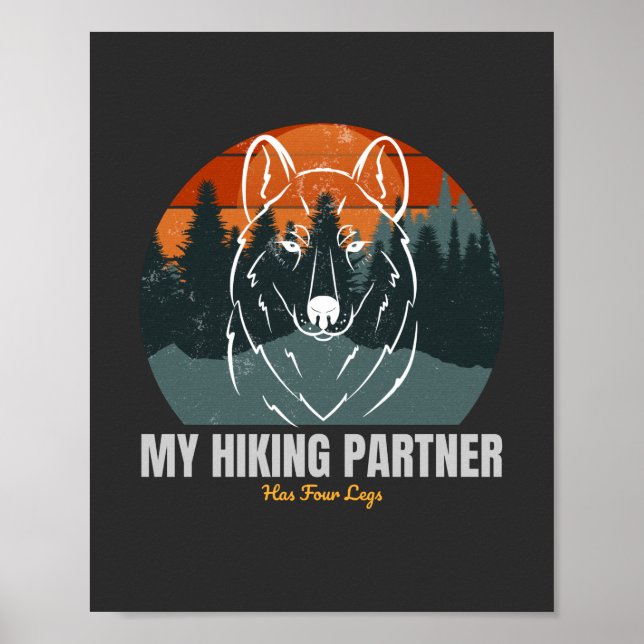 Mein Wanderpartner hat vier Beine Poster (Vorne)