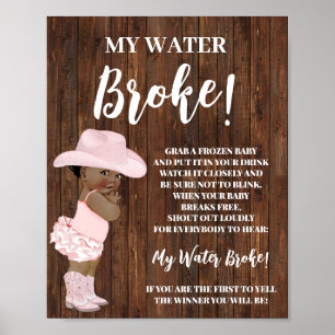 Mein Wasser Broke OM Cowgirl Baby Duschgel Spielze Poster