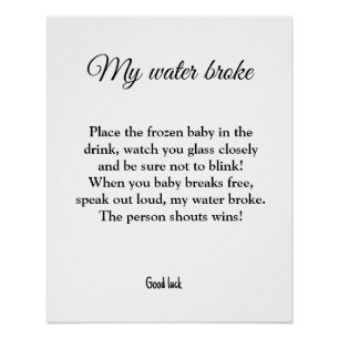 mein Wasser ist kaputt, Baby-Duschspiel Poster