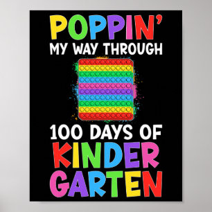 Mein Weg durch 100 Tage Kindergartenstudenten Ki Poster
