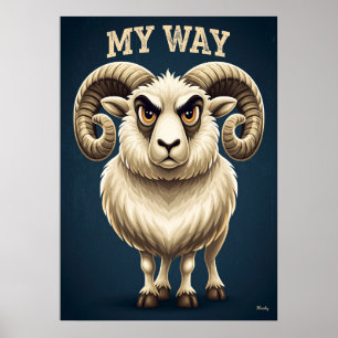 Mein Weg Ram – Lustige Cartoon-Figur-Kunst Poster