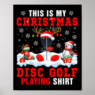 Mein Weihnachten Disc Golf Spielendes Hemd Santa A Poster