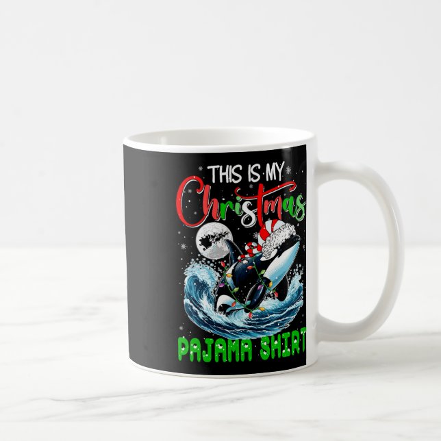 Mein Weihnachten Pajama Santa Orca Sea Animal Love Kaffeetasse (Rechts)