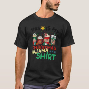 Mein Weihnachts Pajama Kaffee Latte Cup Lebkuchen T-Shirt