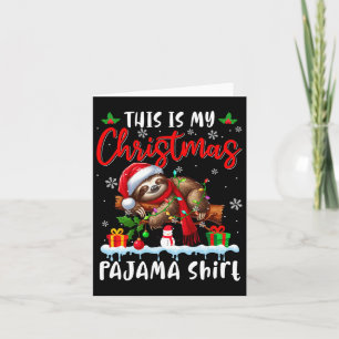 Mein Weihnachts Pajama Santa Sloth Tiere Xmas Lich Karte