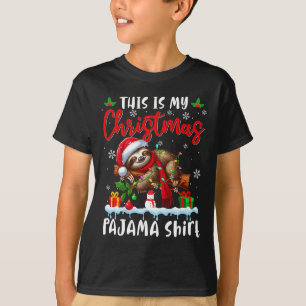 Mein Weihnachts Pajama Santa Sloth Tiere Xmas Lich T-Shirt