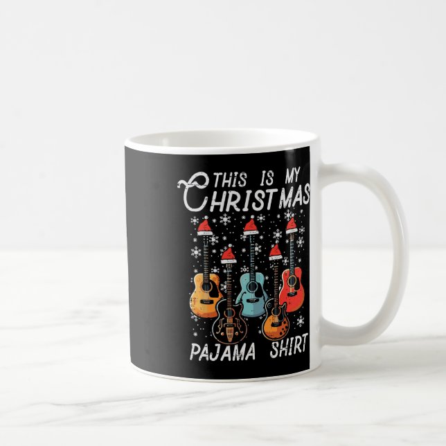 Mein Weihnachts Pajama Shirt Gitarren Xmas Rock Me Kaffeetasse (Rechts)