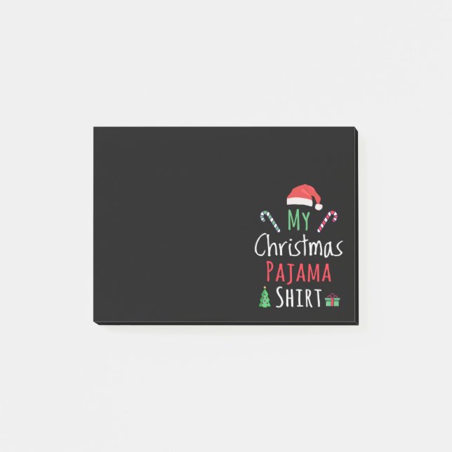 Mein Weihnachts-Pajama-Shirt Post-it Klebezettel (Vorderseite)