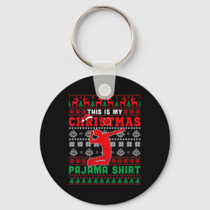 Mein Weihnachts Pajama Xmas Kostüm Volleyball-Spie Schlüsselanhänger