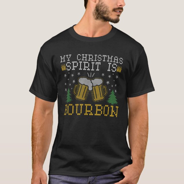 Mein Weihnachtsgeist ist Bourbon Uguler Weihnachts T-Shirt (Vorderseite)