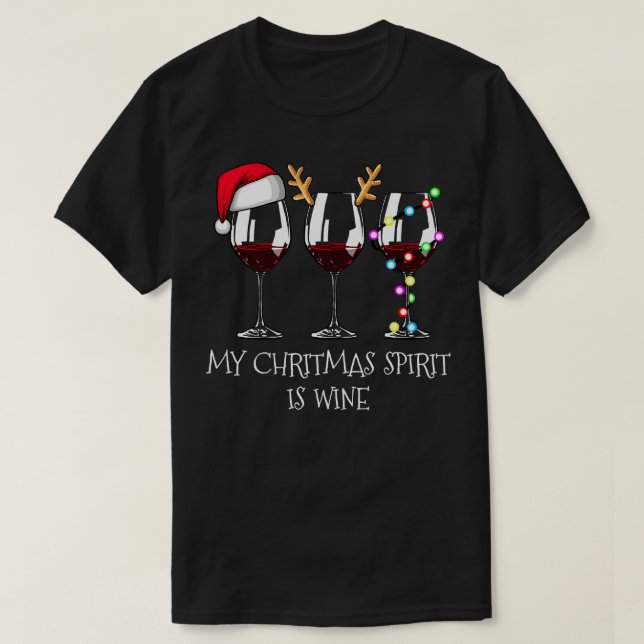 Mein Weihnachtsgeist ist der Wein Funny Wine Weihn T-Shirt (Design vorne)
