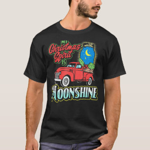 Mein Weihnachtsgeist ist Moonshi Vintager LKW & L T-Shirt