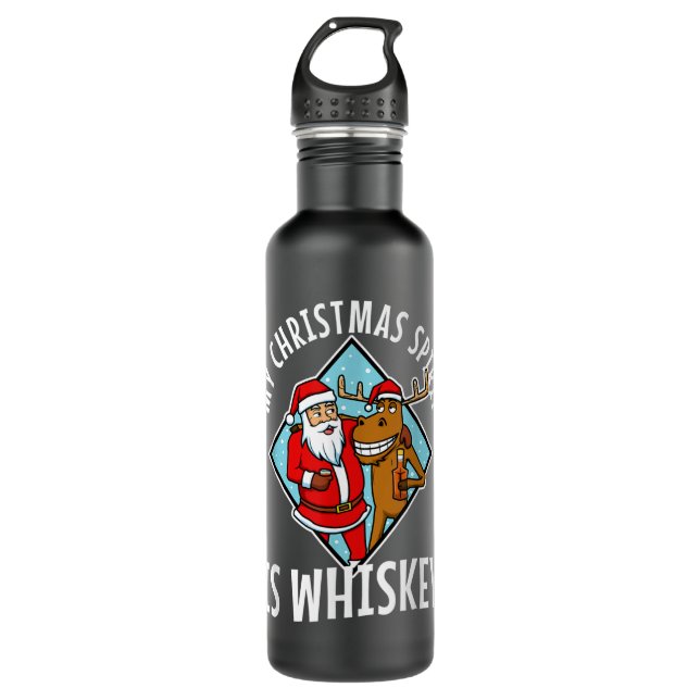 Mein Weihnachtsgeist ist Whiskey Edelstahlflasche (Vorderseite)