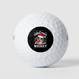 Mein Weihnachtsgeist ist Whiskey hässlicher Sweate Golfball