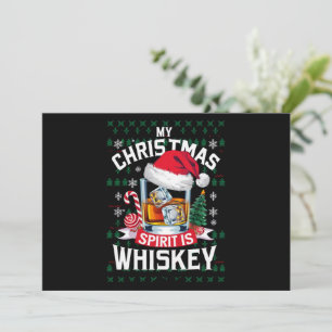Mein Weihnachtsgeist ist Whiskey Ugg Sweater Xmas Feiertagskarte